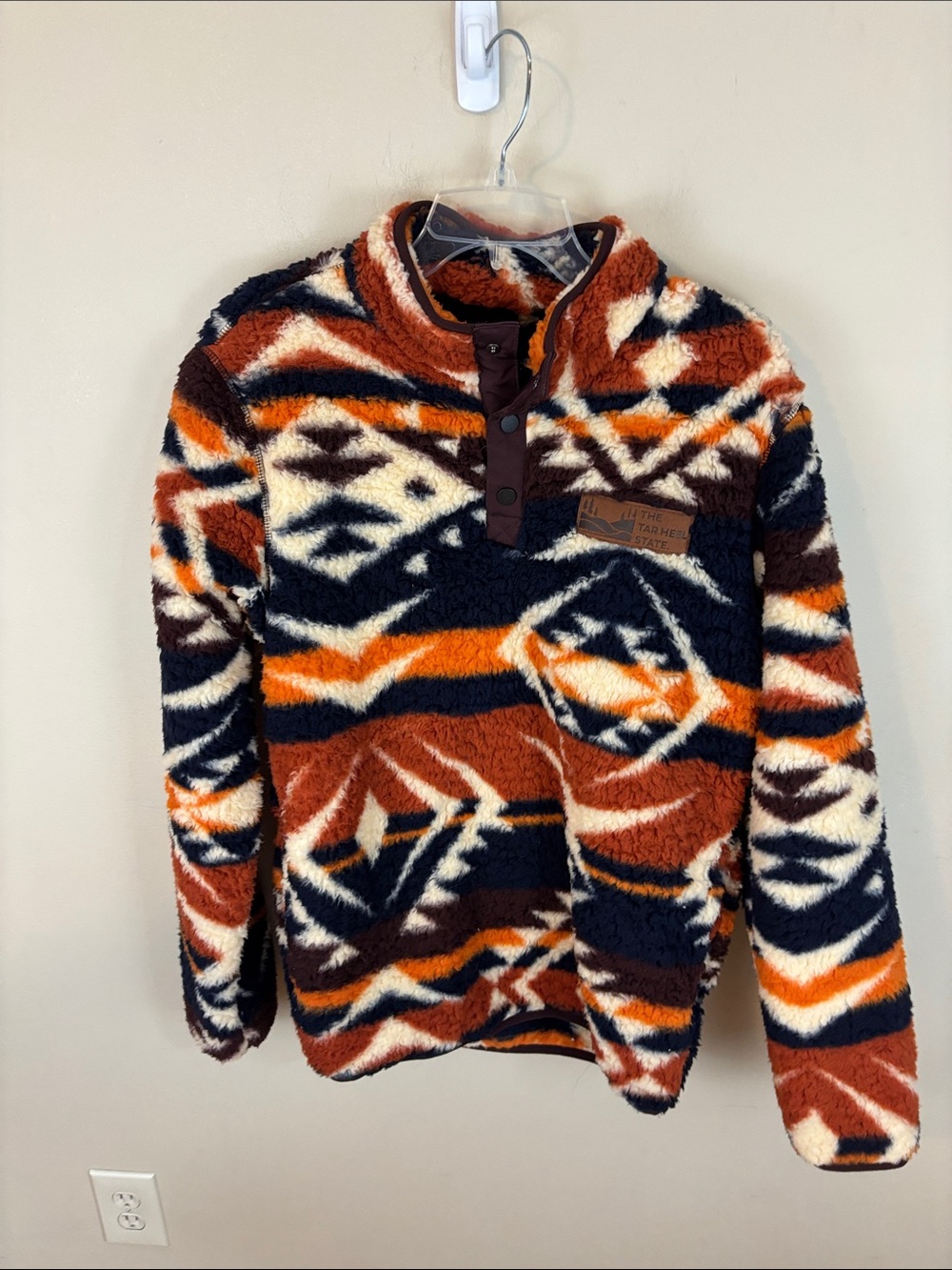 Home Free Southwestern Aztec Sherpa Fleece Pullover Jacket NC S